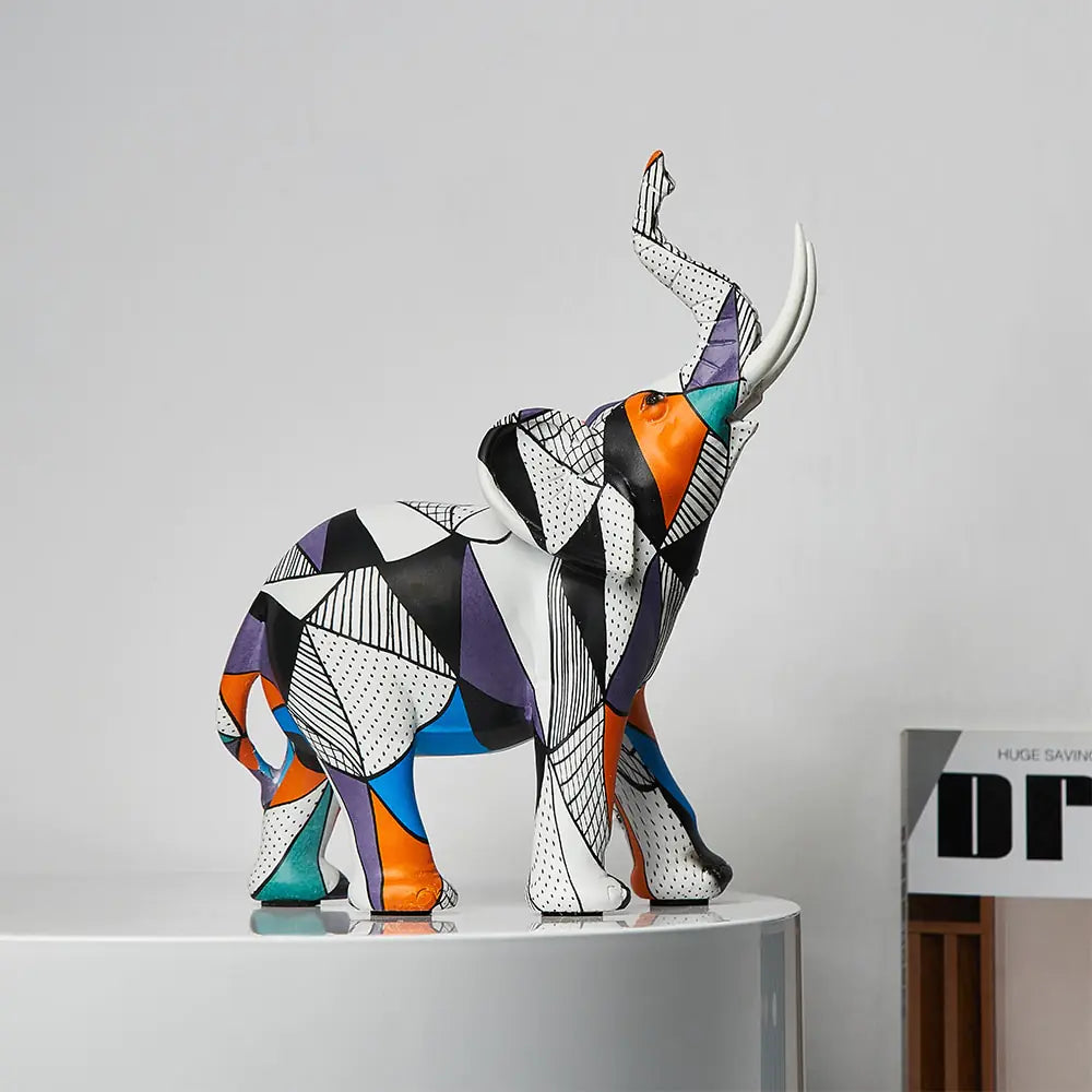 Painting Art Elephant Sculptures & Figurines Modern Decoration Home Resin Animal Statue Nordic Living Room Nordic Interior Decor