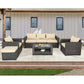 7 Pieces Patio Furniture Sets Outdoor Rattan Wicker Conversation Sofa Garden Sectional Sets With Washable Garden Furniture Sets