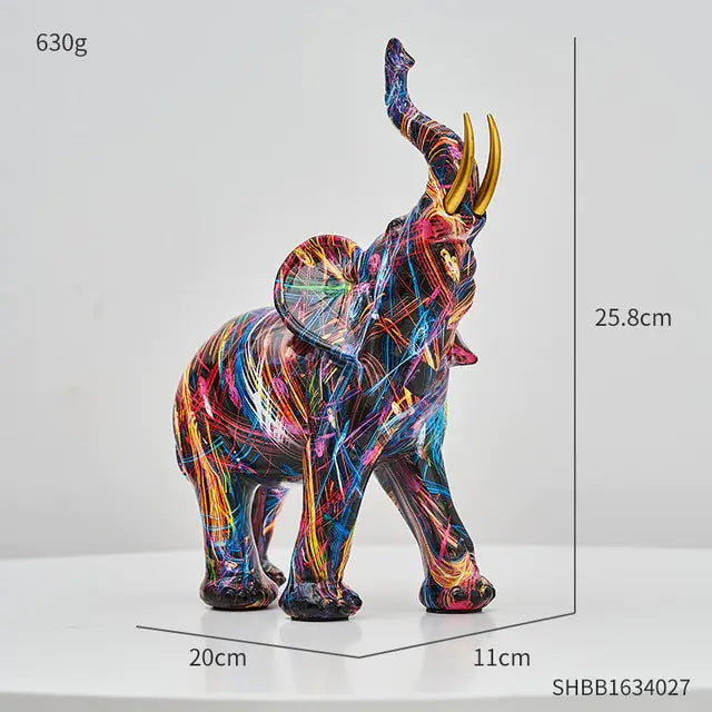 Painting Art Elephant Sculptures & Figurines Modern Decoration Home Resin Animal Statue Nordic Living Room Nordic Interior Decor