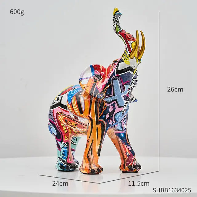 Painting Art Elephant Sculptures & Figurines Modern Decoration Home Resin Animal Statue Nordic Living Room Nordic Interior Decor